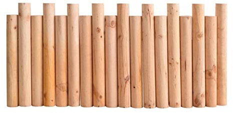 HHWEA Kiefer Imprägniert Lattenzaun Gartenpalisade Beeteinfassung Einfassung Flexibler Für Beete Rund, Rabatten Und Rasenflächen,Woodcolor-30/35x90cm