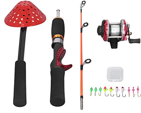 Winter-Eisangel-Set, Angelrute Angelrolle mit Angelschnur, Eisangelhaken, Eisschaufel, Kombinationsausrüstung für das Angeln im Freien