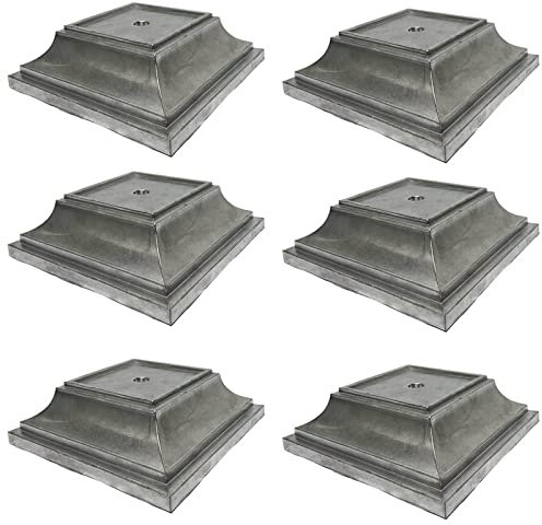 MFFIRE 6 X Chapeau Poteau Bois, Embouts en Alliage Aluminium De Qualité Supérieure Chapeau Poteau pour Boîtes Aux Lettres, Lampadaires, Ponts en Bois, Quais 250X250mm
