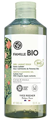 Yves Rocher Bio-Duschgel & mildes Shampoo ohne Sulfate, Körper & Haar, Bio-Apfel-Wirkstoff, 390 ml