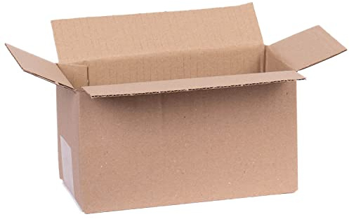 smiley pack 25 Stück Faltkartons 200 x 100 x 110 mm braun 1 wellig | Versandkarton & Verpackungskartons aus Wellpappe – Pappkarton, Versandbox für Paket & Päckchen