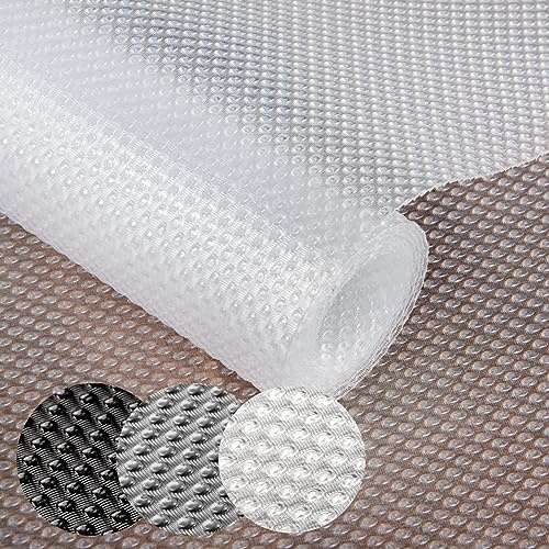 ANRO Schubladenmatte Antirutschmatte Schubladeneinlage Eva Schrankpapier Küchenschubladenmatten Zuschneidbar Nicht Klebend Unterlage Kühlschrankmatte Küchenschränke Transparent 100x90cm