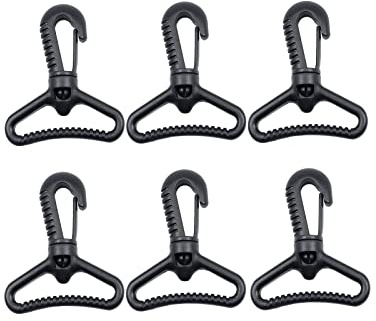 BAIWOAK plastsnäppkrokar, plastvridbar snaphook tryckgrindsklämma roterande snaphook rotera klo snäppklämma spänne spänne krokar för rem, Svart, 25mm/32mm/38mm/50mm