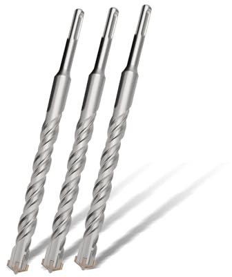 Lot de 3 forets SDS Plus 5 x 110 mm, pour marteau perforateur, 4 tranchants carbure cémenté, idéal pour percer dans la pierre, le béton, la pierre naturelle, le mur de brique