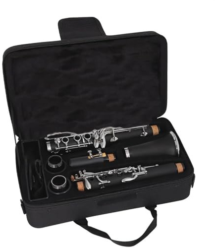 Klarinette Instrument 17-Tasten-Klarinette Aus Synthetischem Holzrohr, Weiße Kupferklappe, B-Klarinette Mit Zubehör