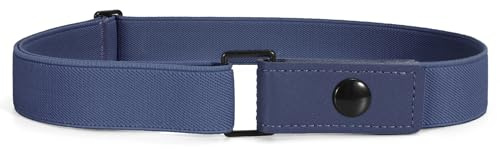 JasGood Kindergürtel für Jungen Ohne Schnalle Elastischer Gürtel für Kinder Verstellbarer Klettverschluss Kinder Gürtel für Jungen und Mädchen,Navy blau,72cm
