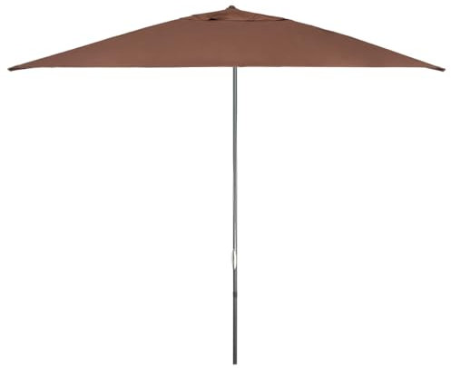 Hortan Ombrellone Rettangolare Diametro 3 x 4 Metri Con Palo Centrale, Struttura In Acciaio Inossidabile, Chiusura a Corda E Copertura Protettiva Per Arredo Esterno, Giardino e Terrazzo