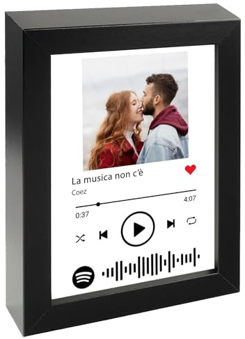 LASERO' Marco Spotify personalizado con fotos – Spotify Glass personalizado Ideas de regalos personalizados para él y ella