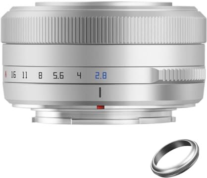 TTARTISAN AF 27mm F2.8 Fuji X Autofocus Lens, APS-C Ultra-Compact Pancake Lens Full Metal Body with Clicked Aperture Ring for Fujifilm X Mount Cameras (Silver)