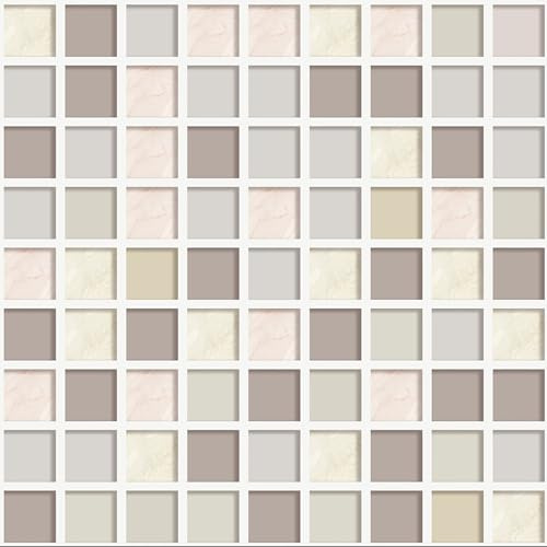 ANHUIB Light Fliesenaufkleber Küchen,Klebefolie Mosaik,Klebefolie für Fliesen Bad Tapeten,Selbstklebend Folie Khaki Fliesenaufkleber für Bad,Küchen Fliesen Wasserdichte Vinyl Dekorfolie Tapeten,44X300
