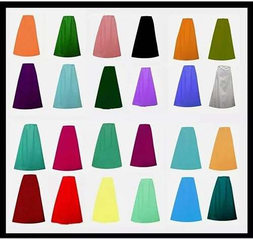 Estationeryhouse Cotton Indian Petticoat Underskirt for Sarees (Turquoise Blue)