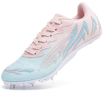 Zapatillas de Atletismo para Hombre: Zapatillas con Clavos de Alto Rendimiento, Transpirables y de Malla para Carreras, Carreras y Saltos