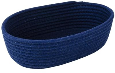 Aufbewahrungskorb Geflochten Baumwollseil, Korb Aufbewahrung Körbchen Wickeltisch Organizer, Stapelbare Speicher Storage Basket für Kinderzimmer Wohnzimmer Bad (Blau)