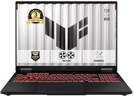 ASUS TUF Gaming F16-TUF608JPR-QT054W 16 Pouces 2.5K 165Hz Pc Portable (Processeur Intel Core i7 14650HX, 32GB DDR5, 1TB SSD, NVIDIA GeForce RTX 5070 8GB, Windows 11 Home) – Clavier AZERTY