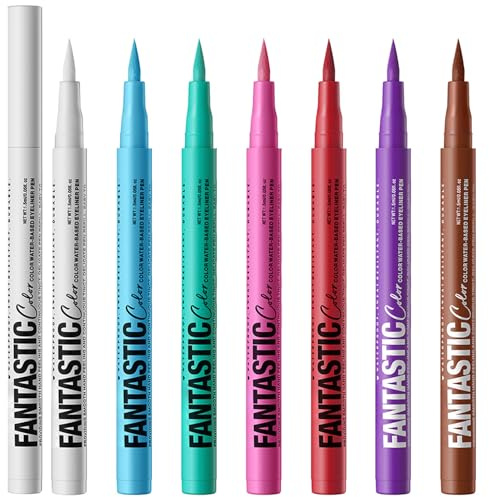Matte Liquid Eyeliner 7Pcs, Hochgradig Pigmentiert Bunt Wasserfest Eyeliner Stift, Langanhaltend Und Wischfest, Gleichmäßig Gefärbter, Leicht Zu Verwendender Flüssiger Eyeliner, Anfängerfreundlich