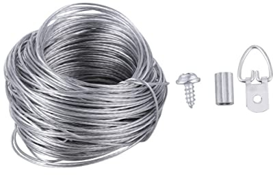 GALPADA Kit de 20 Unidades de Colgadores de Cuadros Cable de Acero y Cubierta Plástica, Resistentes Corrosión, para Oficina y Uso Doméstico