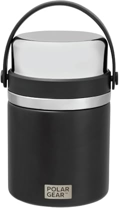 Polar Gear 600ml Hot Food Flask & Foldable Spoon - Vacuum Insulated Double Wall Stainless Steel Thermos Soup Flask Jars Leakproof and BPA Free - Lunch Thermal Food Flasks for Hot Food Kids & Adults