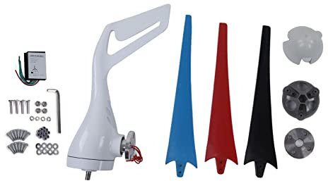 Jectse Wind Generator Kit, 100W with 3 S, 3 Phase Permanent Magnet Wind Solar Hybrid Generator Kit Auto Adjust, with Controller for Marine, Home, Windmill (DC12V)
