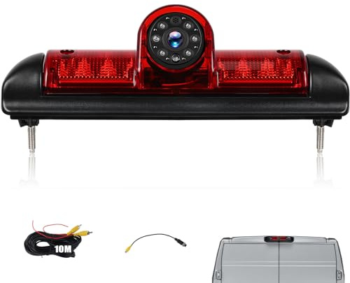 CAMECHO Rückfahrkamera HD Nachtsicht IP67 Wasserdichter Kamera für FIAT Ducato Peugeot Boxer Citroen Jumper 2006-2017 Bremslicht mit Weitwinkel 140°, 12V, 10M Kabelgebundene Verbindung