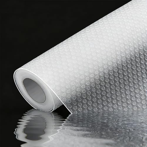 Non‑Slip Drawer Liners 45 x 500 cm,Anti‑Shelf Liner for Kitchen, Fridge & Cupboards,EVA Non‑Adhesive, Waterproof & Washable,Wipeable & Cut to Size,Clear Cabinet Protector for Bathroom Bedroom Home