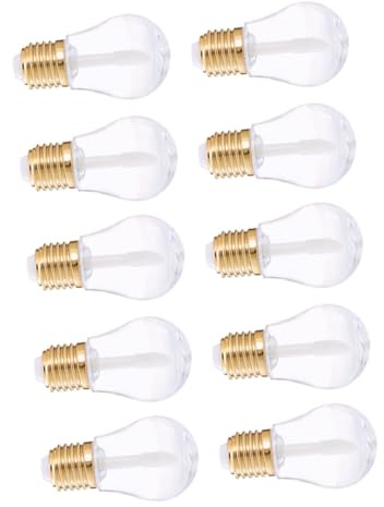 Garneck 10 Tubos de Bálsamo Labial Forma de Bombilla, Reutilizables y Portátiles, de Plástico Dorado para DIY y Almacenamiento de Brillo de Labios