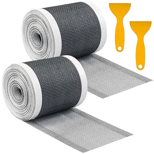 2 Haarsieb Dusche 10cm x 10m Abfluss Haarfänger Duschabfluss | Dichtes Mesh Abflusssieb mit 2 praktischem Plastikspatel | Universeller Haushaltshelfer gegen Verstopfungen für Dusche, Badewanne & Küche