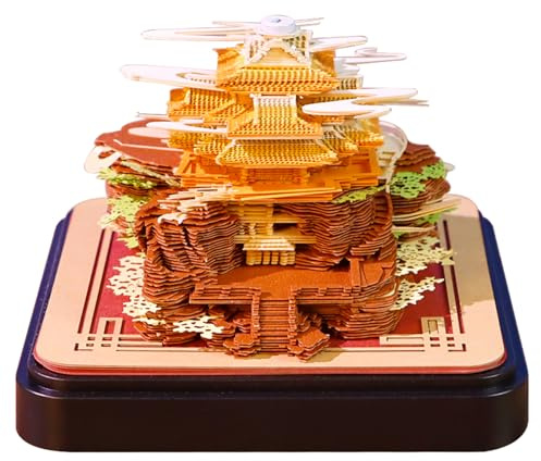 Calendrier 3D 2026 – Calendrier de bureau en papier déchirable avec bloc-notes quotidien, se transformant en une superbe œuvre d'art 3D, parfait pour la décoration du bureau et de la maison, décorati
