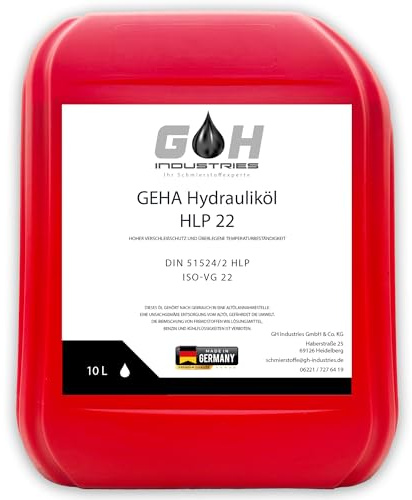 Hydrauliköl HLP 22 | 10 L | ISO VG 22 | GEHA 10 L Kanister | DIN 51524-2 HM – Premium Hydrauliköl für Industrie, Maschinen & Hydrauliksysteme