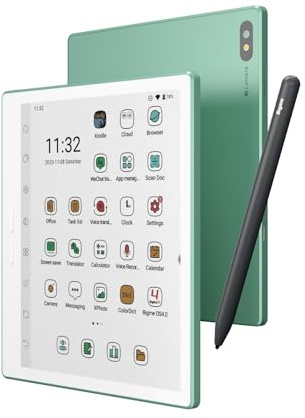 Bigme B7 Pro Ereader Tablet with 8GB RAM, 256GB Storage, Dimensity 1080 Octa-core 2.6GHz Processor, Android 14 Color E-Paper Display 7 Inch Ebook Reader with 4G Connectivity (Green)