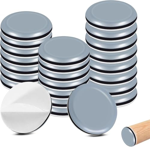 20 feltrini autoadesivi in teflon, 20 pezzi, 20 mm, colore bianco, in teflon, antiscivolo, per sedie e mobili pesanti, ideali come feltrini per sedie in plastica, colore bianco