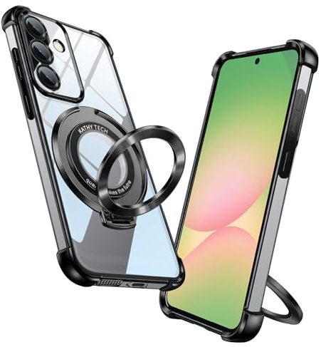 LEVIOSA Magnetic Case for Samsung Galaxy A56 with Ring Phone Stand,A56 Phone Case Clear Military Grade Shockproof for Samsung A56 Slim Thin Cover