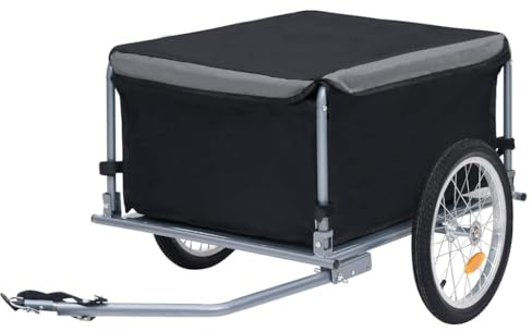 Genérico Remolque para Bicicletas Negro y Gris 65 kg, Remolques para Bicicletas Gris,92590
