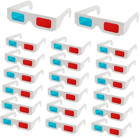 NUOBESTY 20 Pezzi Occhiali 3d Riutilizzabili Cornice di Carta e Plastica, Sicuri da Usare per Cinema, per Visione Tridimensionale di Film