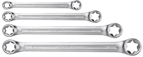 Juego de 4 llaves Torx hembra FTX doble recta