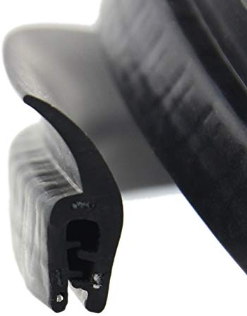SMI-Dichtungsprofil DF3 für 1-2,5mm EPDM Vollgummi mit Stahleinlage selbstklemmend ohne Kleber - Kantenschutz mit Fahne oben Dichtung, Kantenschutzdichtprofil für Auto, Kofferraum (10 m)