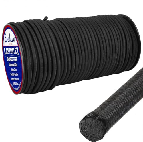 Everlasto 'Lastoflex' Elastic Bungee Cord Shock Cord Rope Black 10mm x 100M
