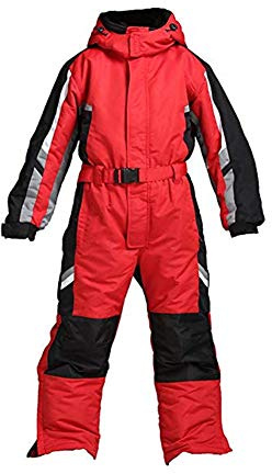 Genma0 One-Piece Snowsuit Windproof Taslon Reflective for Adults/Men/Women (Red, XXL)