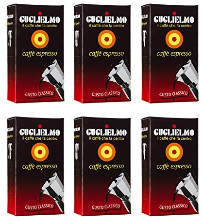 Caffè Guglielmo macinato classico 1500g (6 confezioni da 250gr) Aroma Caffè Calabria 1,5 kg caffe