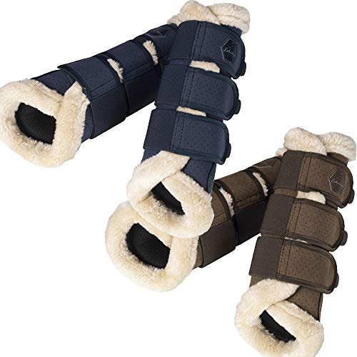 Eskadron Fauxfur Gamaschen in Navy oder Brown - 2er Set, Größe:L, Farben ESK Classic HW 2018:Navy