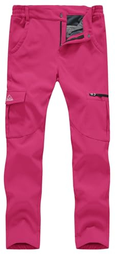 donhobo Damen Outdoorhose Wanderhose wasserdichte Softshellhose Winddicht Warm Fleece Gefüttert Herbst Winter Trekkinghose Funktionshose