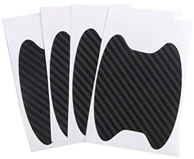 Guanan Auto Türgriff Schutzfolie, Universal Auto Türgriff Lackschutzfolie - selbstklebend - Carbon Schutzfolie Griffmulden Schwarz - 6,8 x 8,5 cm (4PCS)