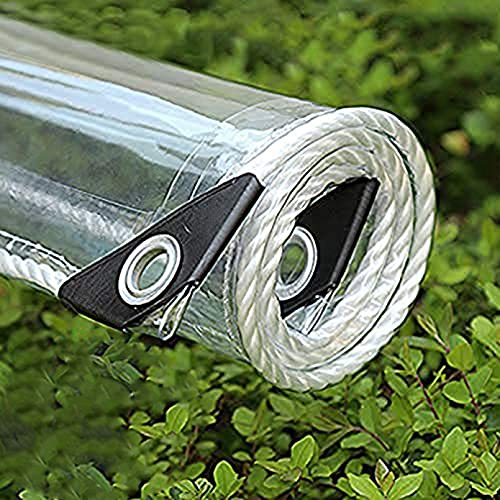 365g/m² Heavy Duty Waterproof PVC Transparent Tarpaulin Poly Clear Vinyl Tarp Cover,0.35mm Clear Awning Canopy Patio Enclosure,Anti-Aging Insulation Soft Glass Tarpaulin (2x2.5m/6.6x8.2ft)