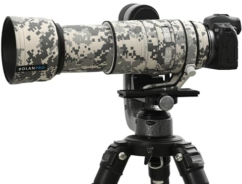 ROLANPRO Copriobiettivo impermeabile per Canon RF 100-500 mm F/4,5-7,1 L è USM Camouflage Rain Cover-UCP impermeabile