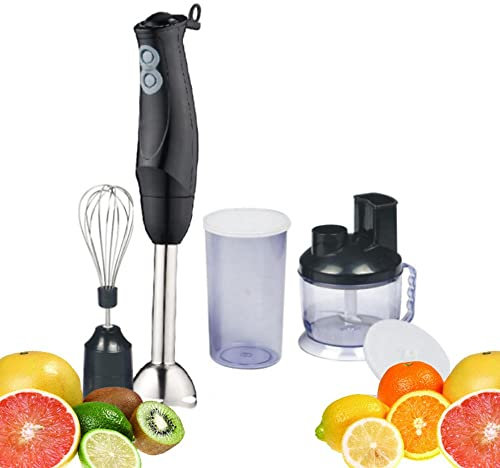 Electric Immersion Blender 2 Speed Settings Hand Blender Egg Whisk Food Processor Chopper with 2-Cup BPA-Free Dishwasher Safe 450W