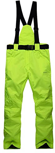 Bestgift Winter Skihose für Damen und Herren Warm verdickte Skihose, grün, L