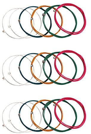 HomeSoGood Regenbogenfarbene Gitarrensaiten E-A für Akustikgitarre, klassische Gitarre, 18 Stück