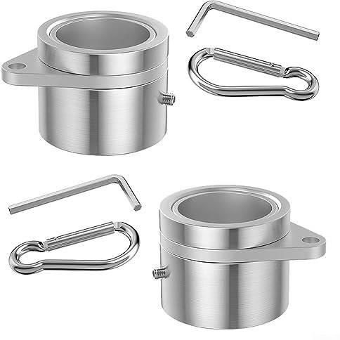 Fahnenmast-Befestigungsringe, für 360 Grad drehbar, Anti-Wickel-Fahnenmast-Ringe, Aluminiumlegierung, für 1,9–2,5 cm Stange, robuste Metall-Fahnenmast-Kit