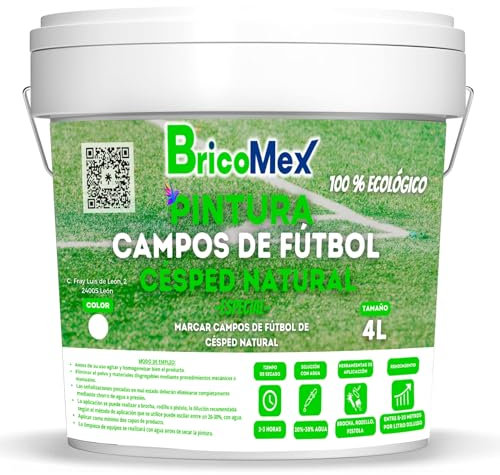 BRICOMEX Vernice per prato naturale, speciale marcatura campi da calcio, facile applicazione, impermeabile, senza inquinanti (23,00 kg (confezione da 1), giallo)