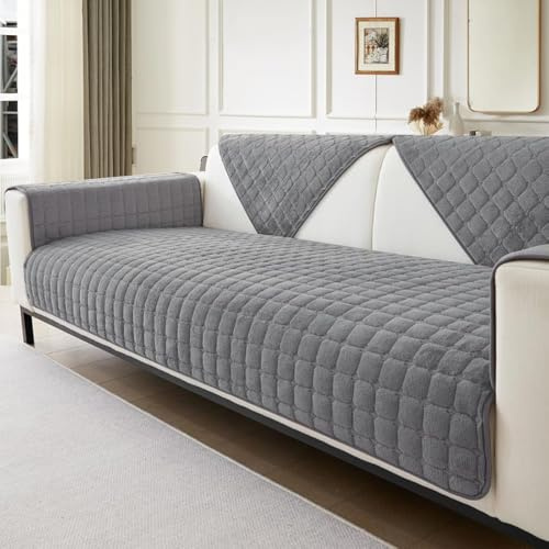 IMSGVIFO 1 2 3 4 Sitzer Sofabezug Couchbezug L Form Ecksofa Sofa/Couch überwurfdecke, Samt Couch Überwürfe Sofahusse Sofaüberwürfe rutschfest