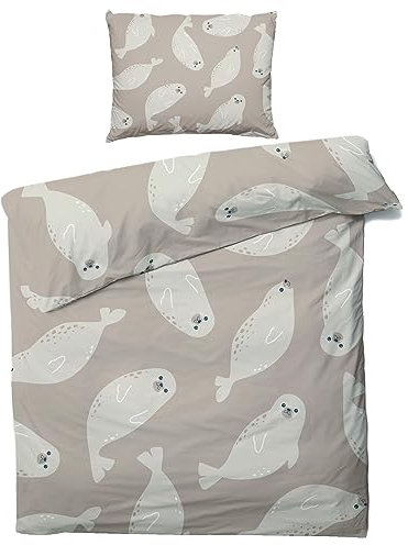 ZDABAOEC Robbe Bettwäsche 135x200 Kinder Jungen Mädchen, Weiche Microfaser Kinderbettwäsche 2er Set - 1 Bettbezug + 1 Kissenbezug 80x80, mit Reißverschluss, Wende Motiv